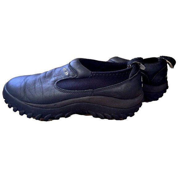 Salomon ContraGrip Men's 8 Black Leather Slip-In Work Shoe FLAWS - Picture 4 of 13